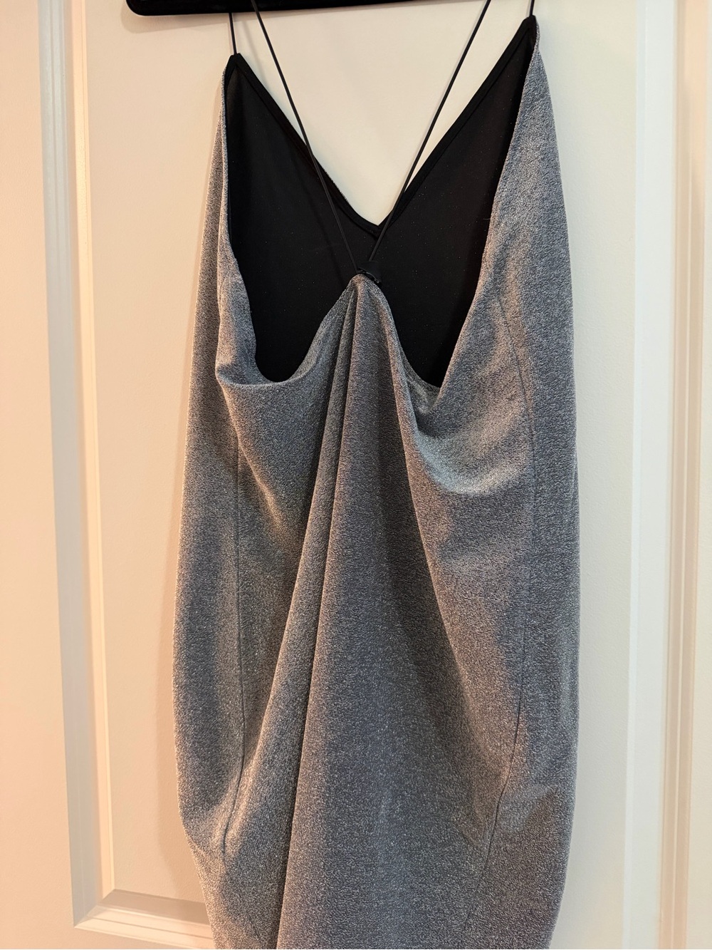 H&M Gray Backless Slip Dress with Black Bodice